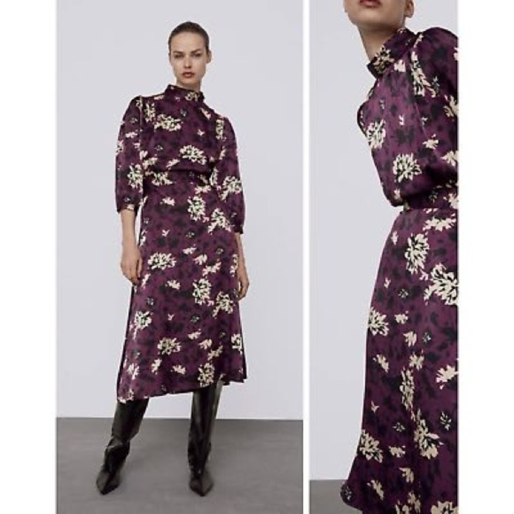 Floral Purple Midi Dress